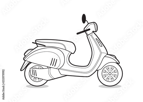 Cute cartoon moped