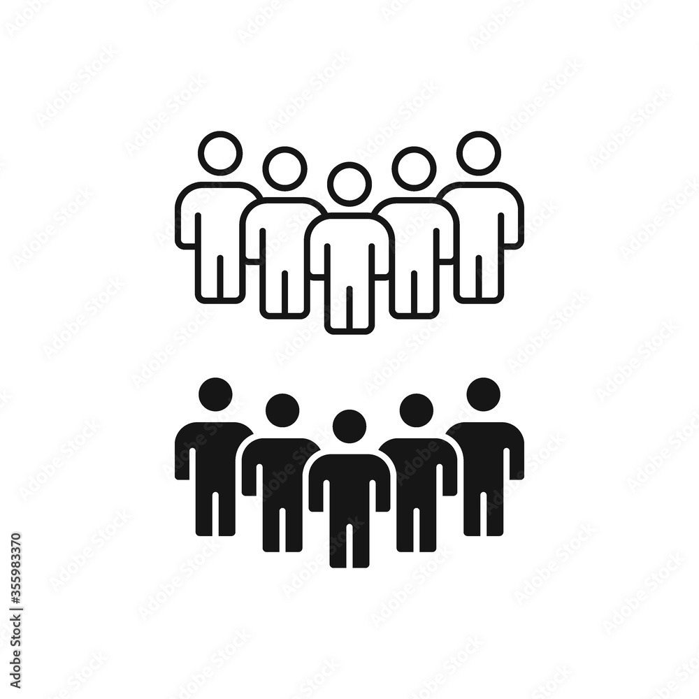 Crowd icon flat vector illustration Crowd icon flat vector illustration