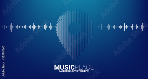 equalizer wave as pin location icon.concept background for music festival and concert venue.