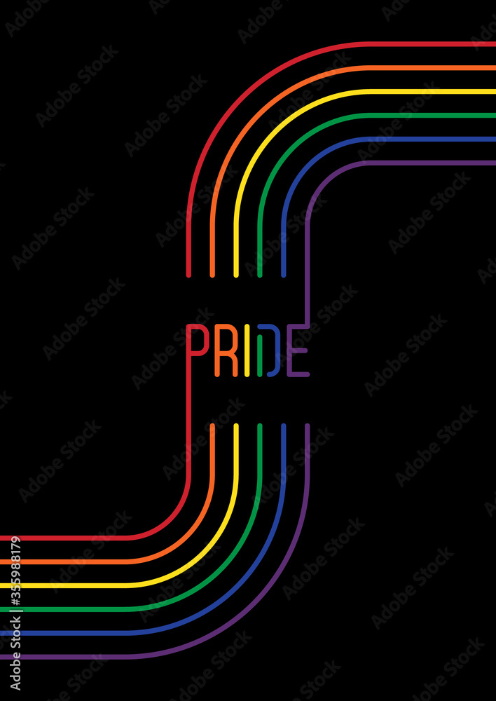 LGBTQ community pride month poster design template with rainbow stripe ...
