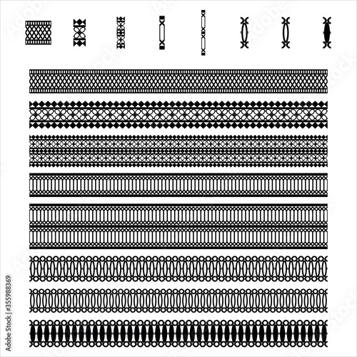 Lace trim border pattern brush