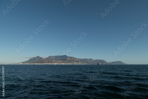 View from the sea to the mountains of South Africa. © Evgeniy