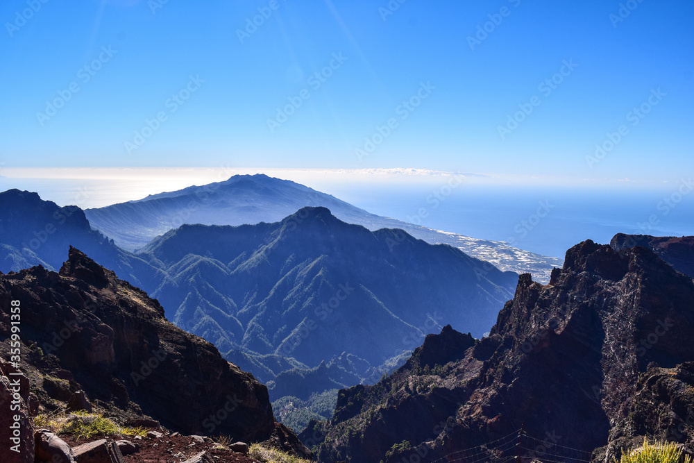 Muntain volcanic views on La Palma, Caldera del Taburiente Valley.