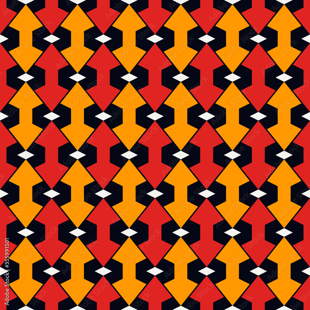 Geometric seamless pattern. African print. Arrows, pointers, cursors ornament. Ethnic, tribal background Geometric seamless pattern. African print. Arrows, pointers, cursors ornament. Ethnic, tribal background