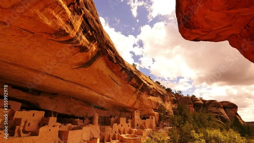 Mesa Verde National Park Time Lapse Cliff Palace Native American Ruins in Colorado USA