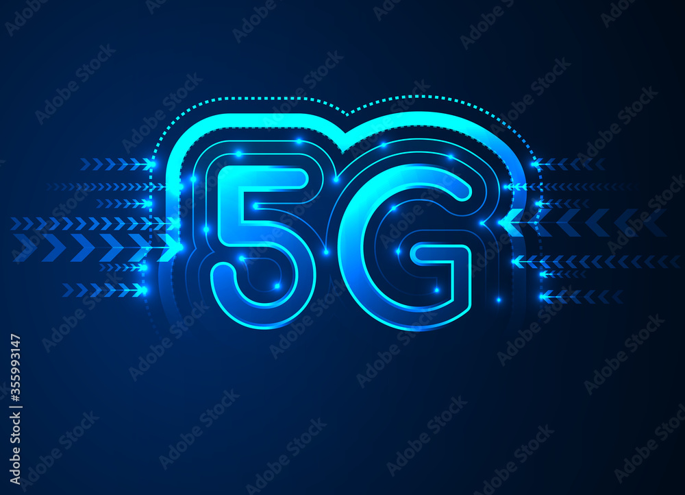 5G network wireless internet, High-speed mobile Internet, Wi-fi connection. Hi-tech digital technology concept