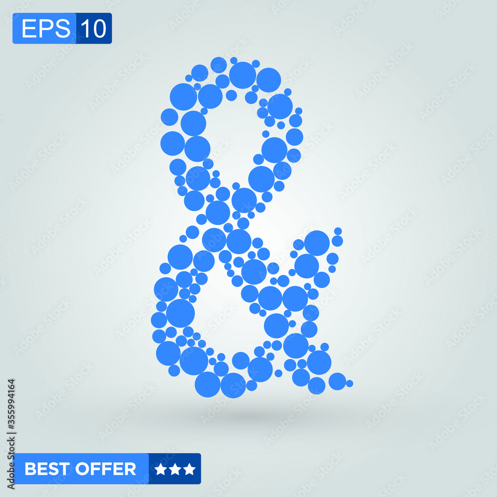 Ampersand Symbol logo. Dots Vector Illustration.