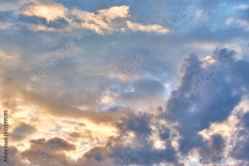 Fototapeta Naklejka Na Ścianę i Meble -  beautiful clouds in the light of the sun general plan color