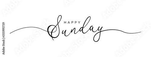 happy sunday letter calligraphy banner