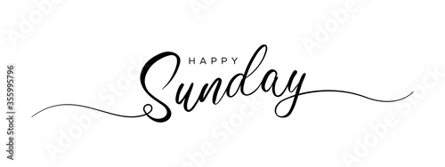 happy sunday letter calligraphy banner