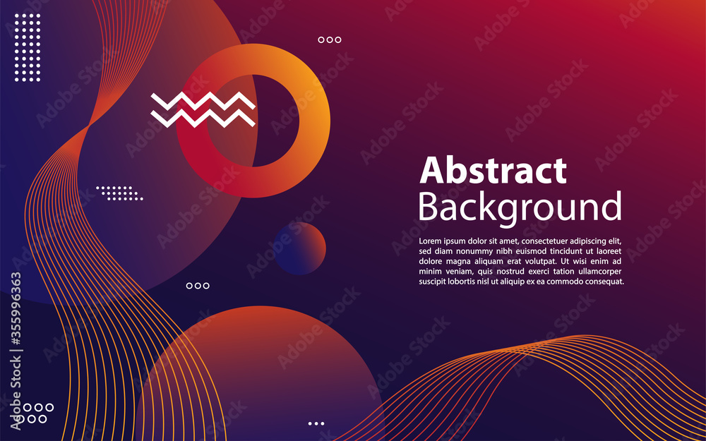 Abstract background with geometric gradient circle. Abstract website landing page with circles.