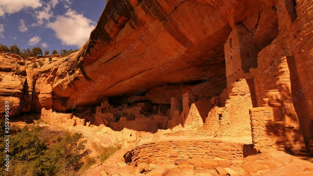 Mesa Verde National Park Time Lapse Cliff Palace Native American Ruins in Colorado USA