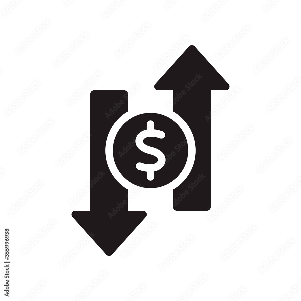 Money transfer icon in trendy flat style design. Vector graphic illustration. Money transfer icon for website design, logo, and ui, EPS 10. Money transfer icon in trendy flat style design. Vector graphic illustration. Money transfer icon for website design, logo, and ui, EPS 10.