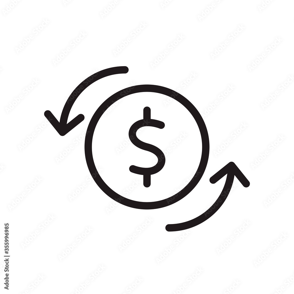Money transfer icon in trendy outline style design. Vector graphic illustration. Money transfer icon for website design, logo, and ui. Editable vector stroke. EPS 10. Money transfer icon in trendy outline style design. Vector graphic illustration. Money transfer icon for website design, logo, and ui. Editable vector stroke. EPS 10.