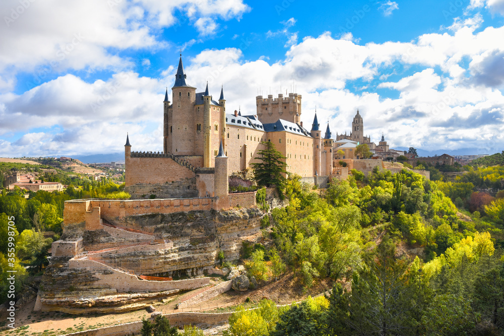 Beautiful view of Segovia Alcazar - Castle of Segovia - Spain