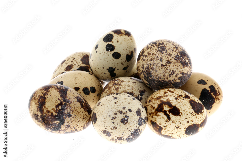 Quail eggs are isolated on a white background