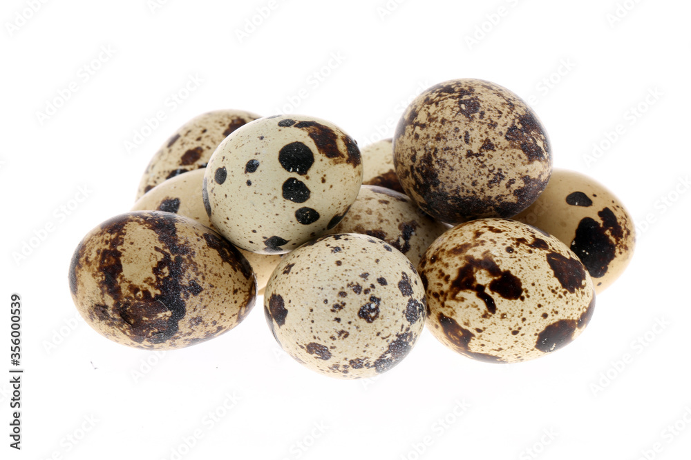 Quail eggs are isolated on a white background Quail eggs are isolated on a white background
