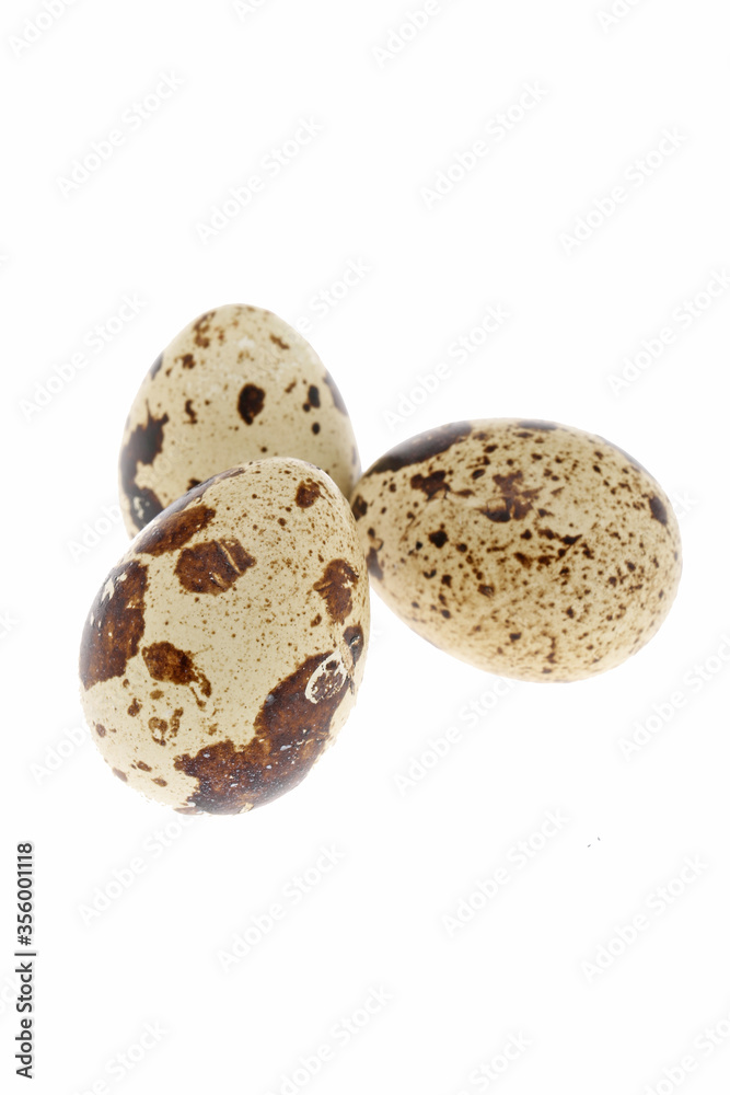Quail eggs are isolated on a white background Quail eggs are isolated on a white background