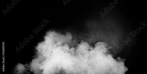 White smoke isolated on black background