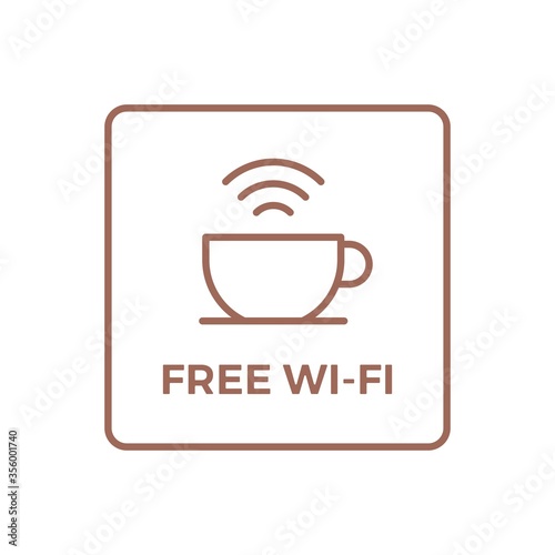 free wifi wi-fi wi fi sign for coffee shop cafe logo vector icon sticker illustration
