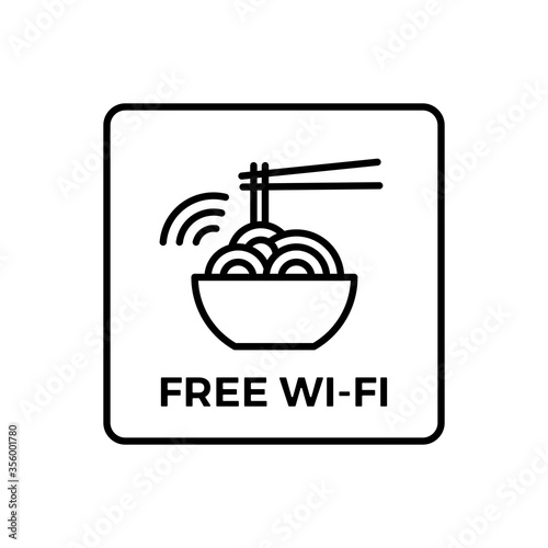 free wifi wi-fi wi fi sign for noodle shop cafe logo vector icon sticker illustration