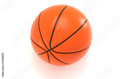 Basketball ball. 3D rendering. Over white background