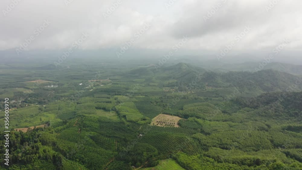 Aerial view of countryside in Thailand with farms, forest and plantations Aerial view of countryside in Thailand with farms, forest and plantations