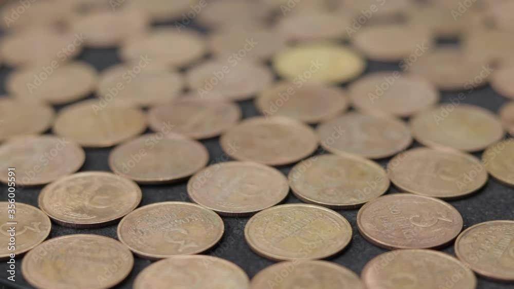 coins of the ussr. Money. Black background. old coins coins of the ussr. Money. Black background. old coins