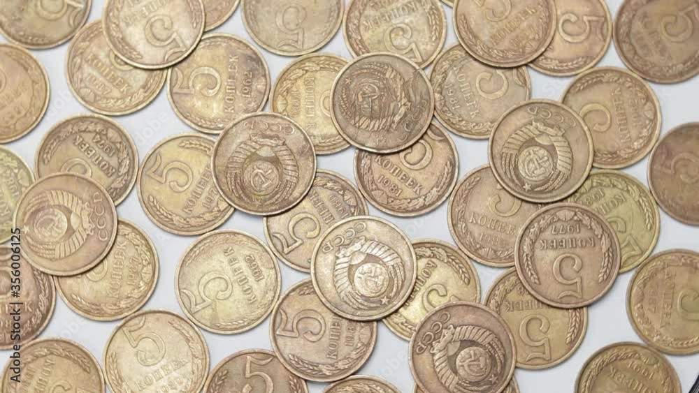 coins of the ussr. old coins. coins on a white background coins of the ussr. old coins. coins on a white background