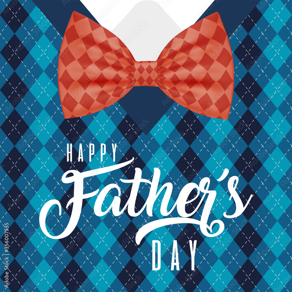 Obraz premium Bowtie on pattern pullover background of fathers day vector design