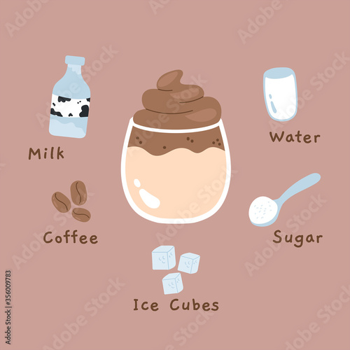dalgona coffee recipe illustration
