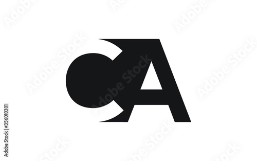 CA or AC Letter Initial Logo Design, Vector Template