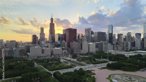 Beautiful Sunset in Chicago photo