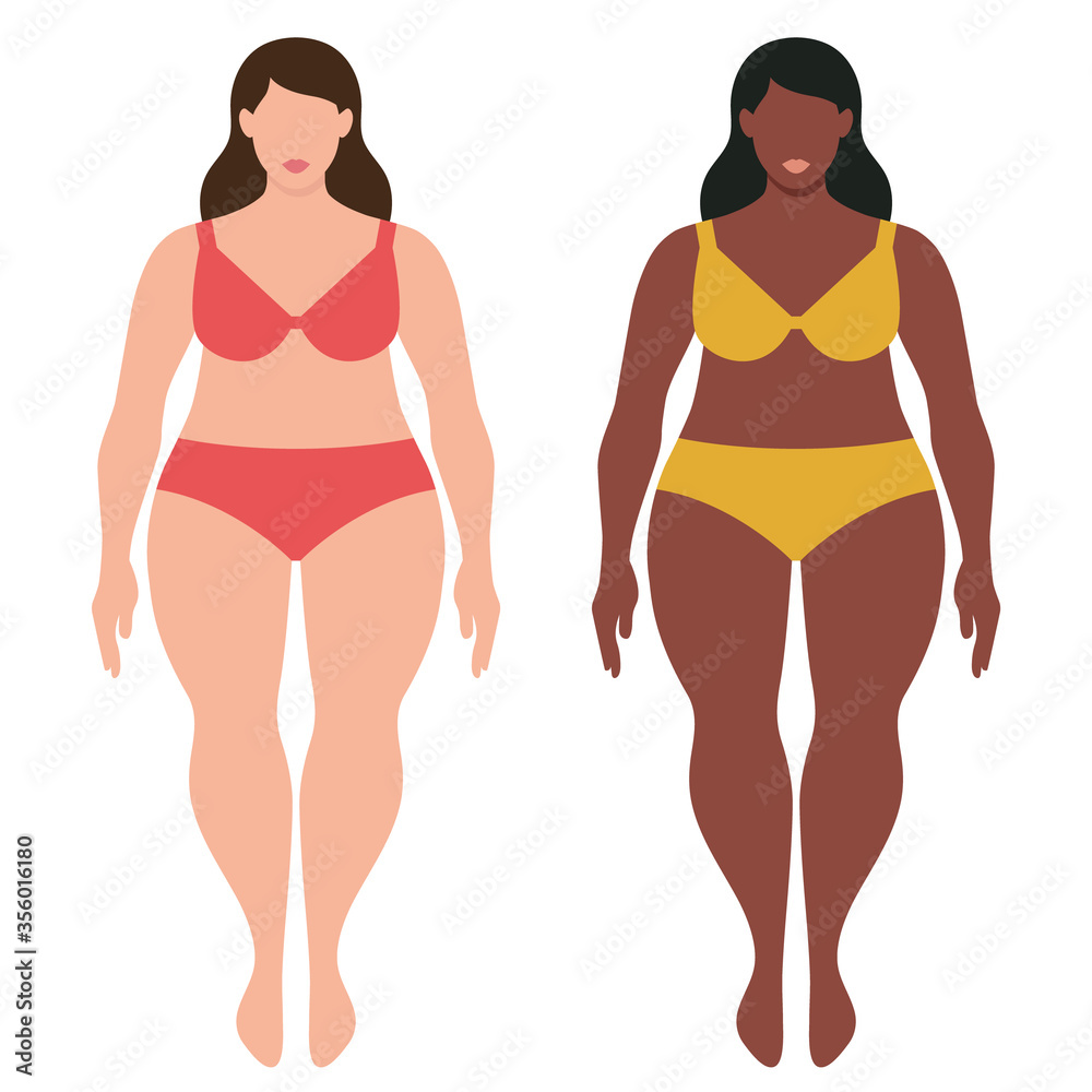 Vector illustration of two girls: european and afro-american Vector illustration of two girls: european and afro-american