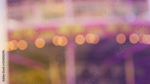Bokeh from many beautiful lights in the amusement park