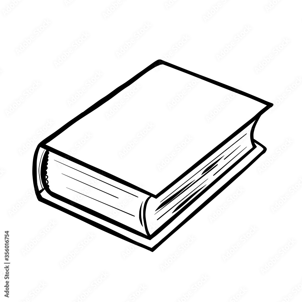 Book in doodle style hand drawn vector illustration isolated on white background Book in doodle style hand drawn vector illustration isolated on white background