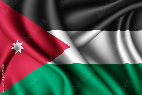 Free Download waving silk flag of Jordan - GFXLoad
