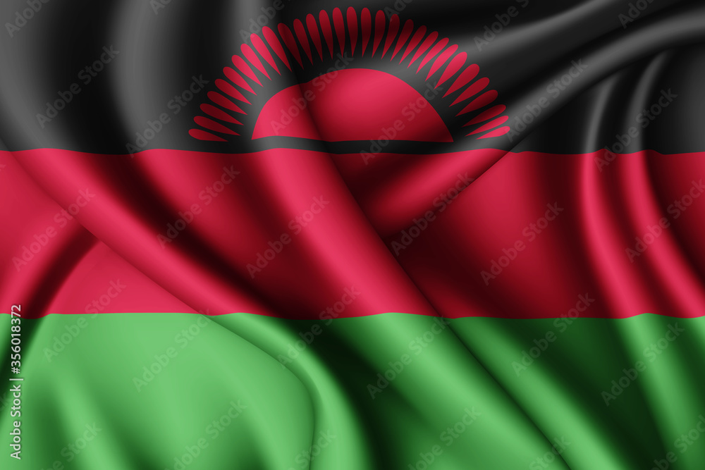 Obraz premium waving silk flag of Malawi