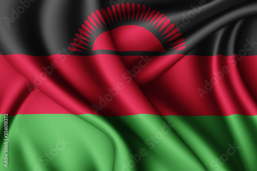 Free Download waving silk flag of Malawi - GFXLoad
