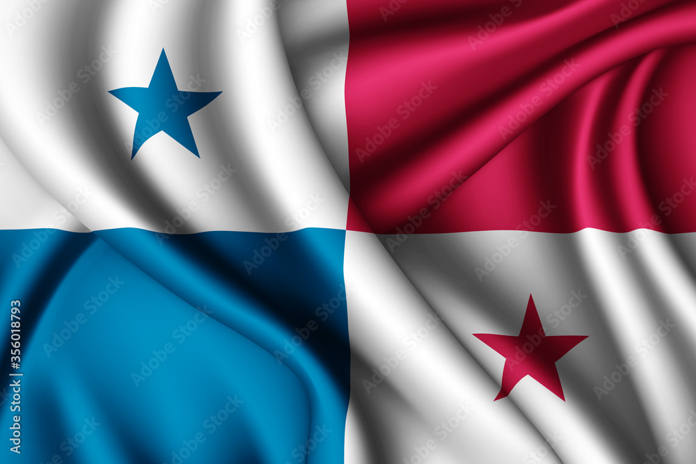 waving silk flag of Panama waving silk flag of Panama