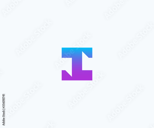 Abstract letter I logo design vector template