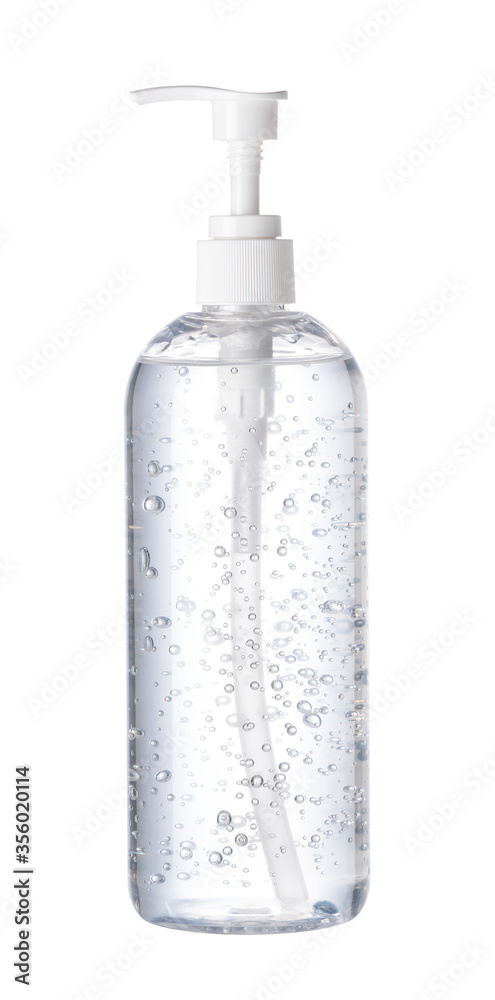 Hand sanitizer placed on a white background Hand sanitizer placed on a white background