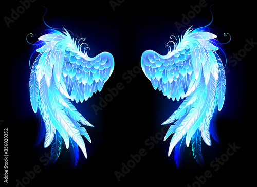 Glowing folded wings