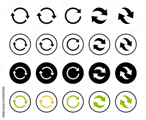 Refresh icon set isolated on white background. Reload icon vector. Update icon. convert icon