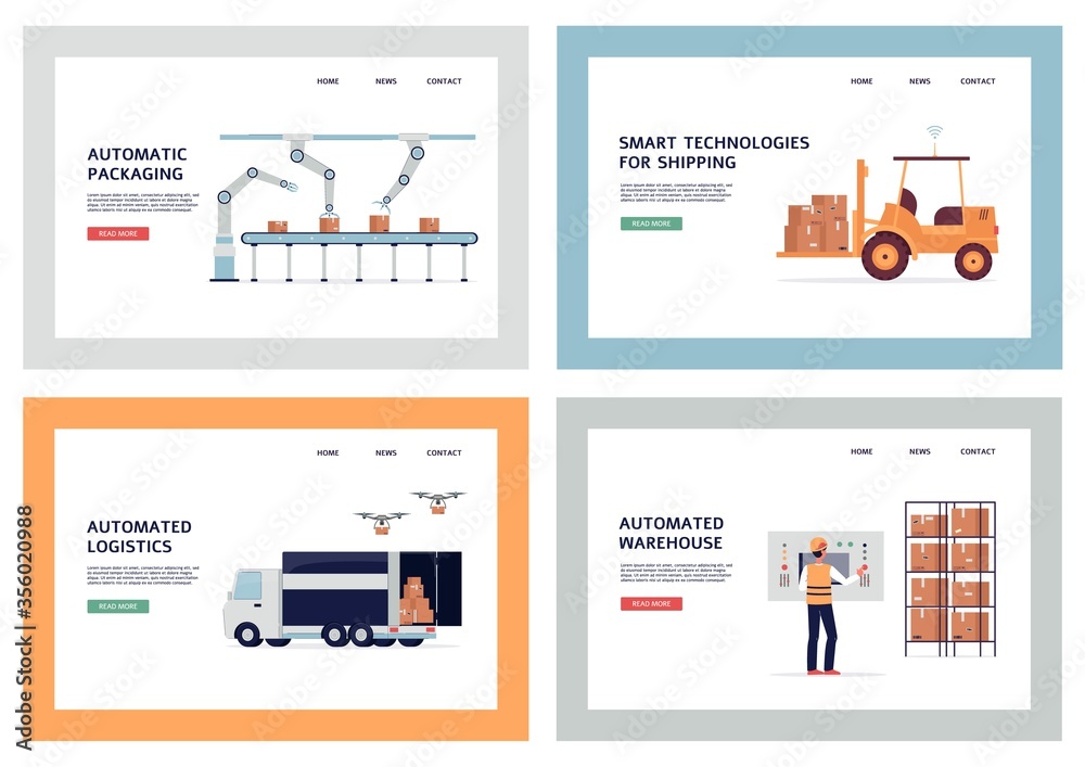 Automatic logistics banner set - smart technology in packaging