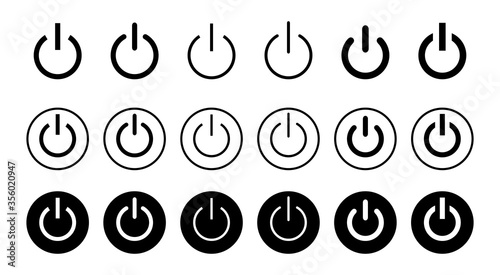 Power icon set isolated on white background. Power Switch Icon. Start power icon