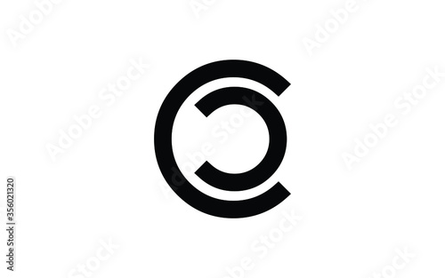 CC or C Letter Initial Logo Design, Vector Template