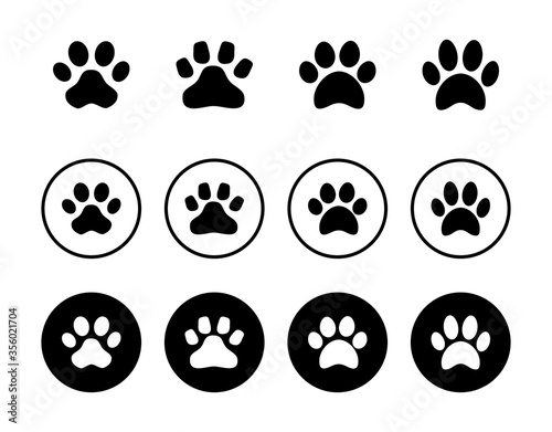 Paw icon set isolated on white background. Paw Print icon