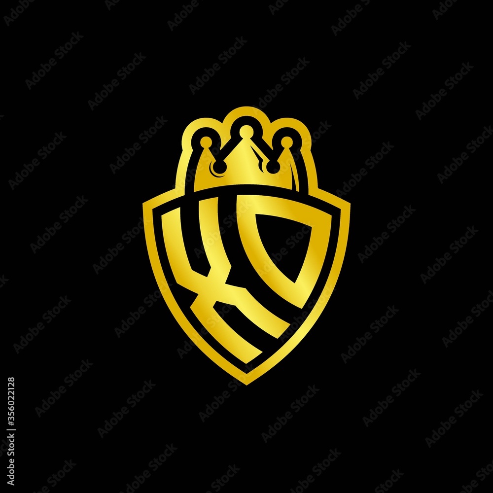 XD monogram logo with shield and crown style design template XD monogram logo with shield and crown style design template