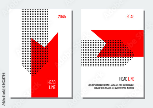 black dots and red abstract geometrical cover, business or corporate